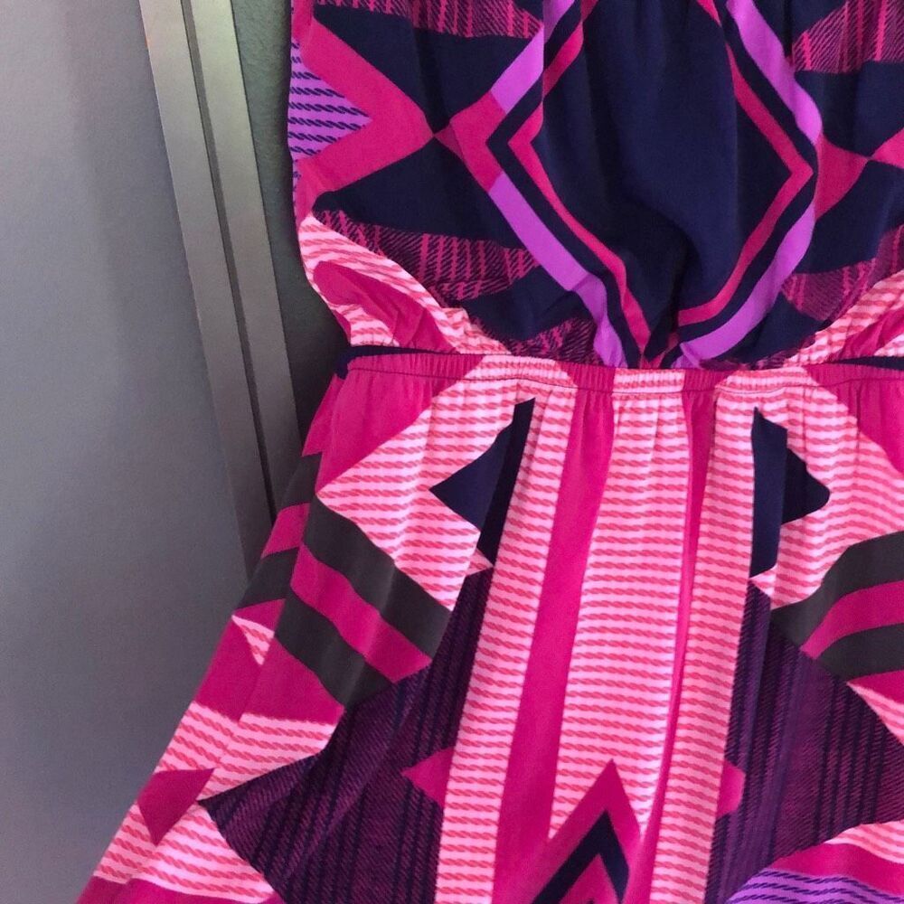 Express Strapless Blousey Graphic Pattern Dress S… - image 5